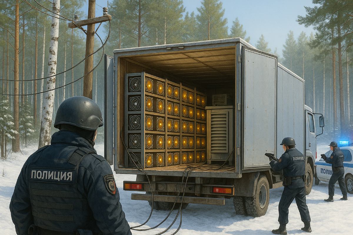 Szokujące odkrycie w Rosji! Kopalnia Bitcoina w ciężarówce, kradli prąd z linii wysokiego napięcia