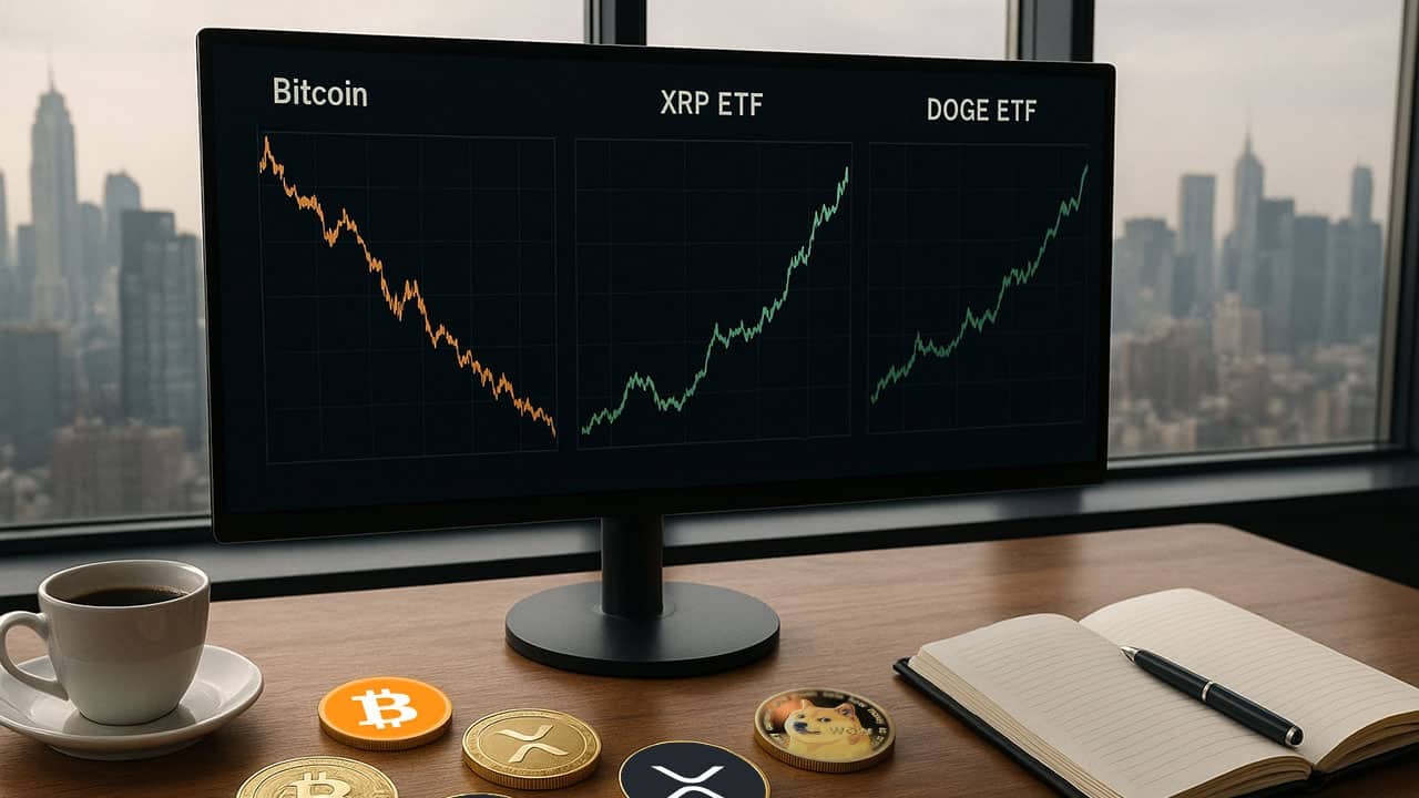 Bitcoin traci w obliczu zbliżających się ETF-ów XRP i DOGE. Rynek wkracza w “sezon na altcoiny”