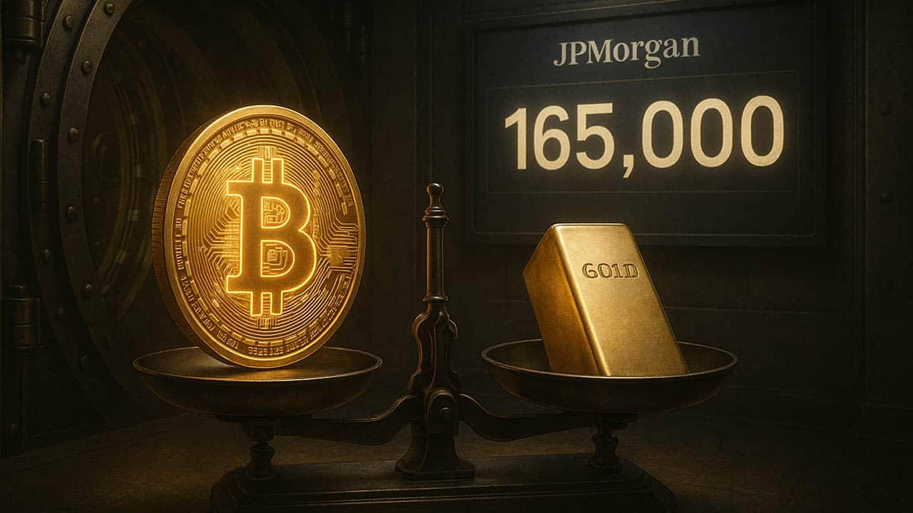 Nowa prognoza ceny Bitcoina. JPMorgan widzi szanse na 165 000 USD w obliczu zawężenia porównania cen złota
