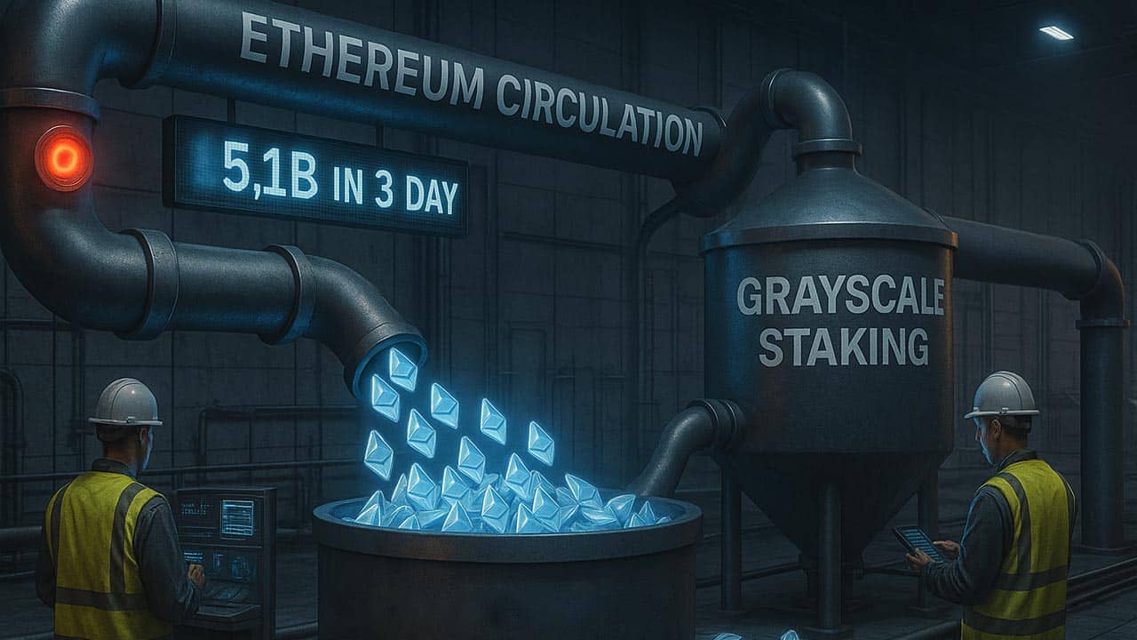 Nadchodzi szok podażowy? Grayscale stakuje 5,1 mld USD na Ethereum w 3 dni