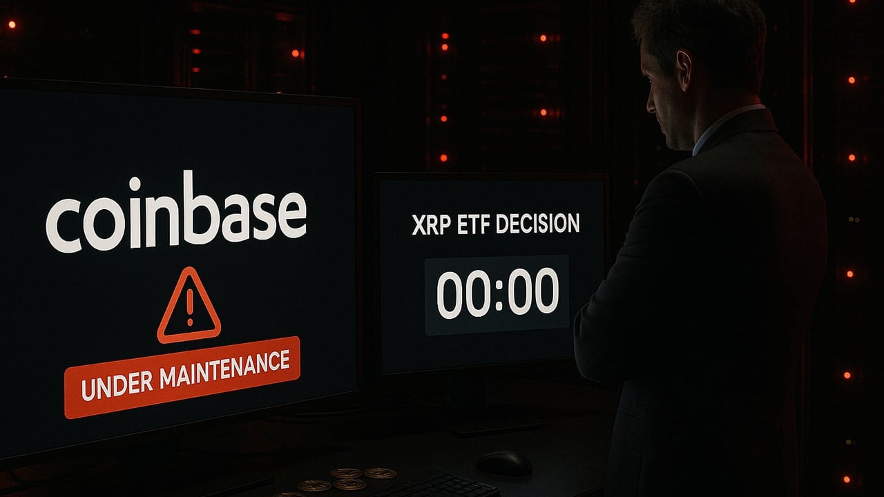 Prace konserwacyjne Coinbase zbiegły się z dniem decyzji w sprawie ETF XRP. Czy to przypadek?