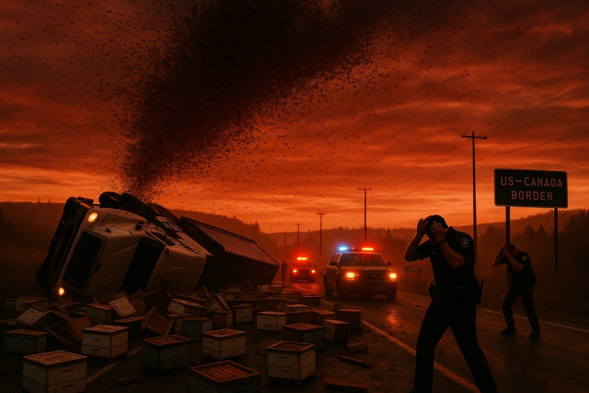 Apokalipsa przy granicy: miliony rozwścieczonych pszczół atakują! Droga zamknięta, trwa akcja ratunkowa