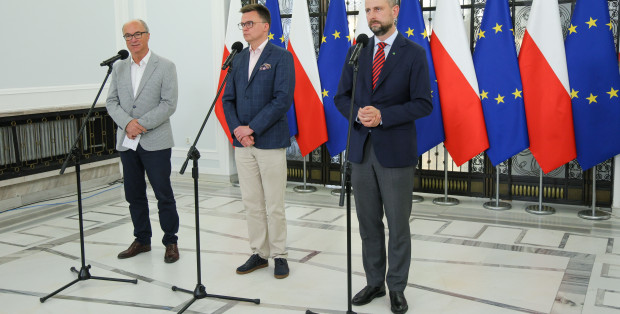 S. Hołownia po spotkaniu liderów koalicji: podjęliśmy decyzje dot. naszej współpracy