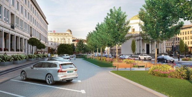 Mniej miejsc parkingowych na pl. Trzech Krzyży. niedługo przebudowa