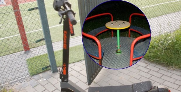 Rozpędzili karuzelę hulajnogą elektryczną. 14-latka w szpitalu