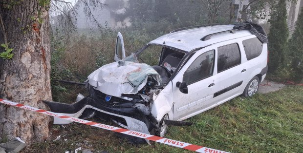 Wypadek pod Tchórzową. Samochód uderzył w drzewo, siedem osób w szpitalu
