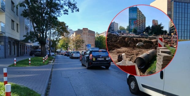 Kilometr w pół godziny. Budowa ronda sparaliżowała ulicę Młynarską w Radomiu