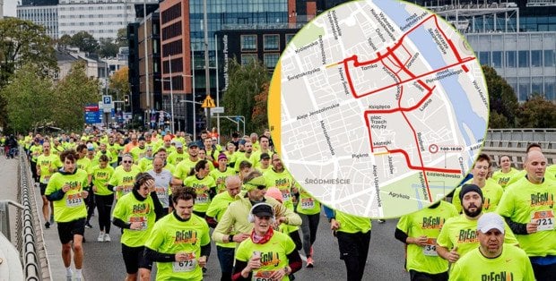 Zamknięte ulice i mosty w centrum, autobusy na objazdach. Dziś „Biegnij Warszawo”