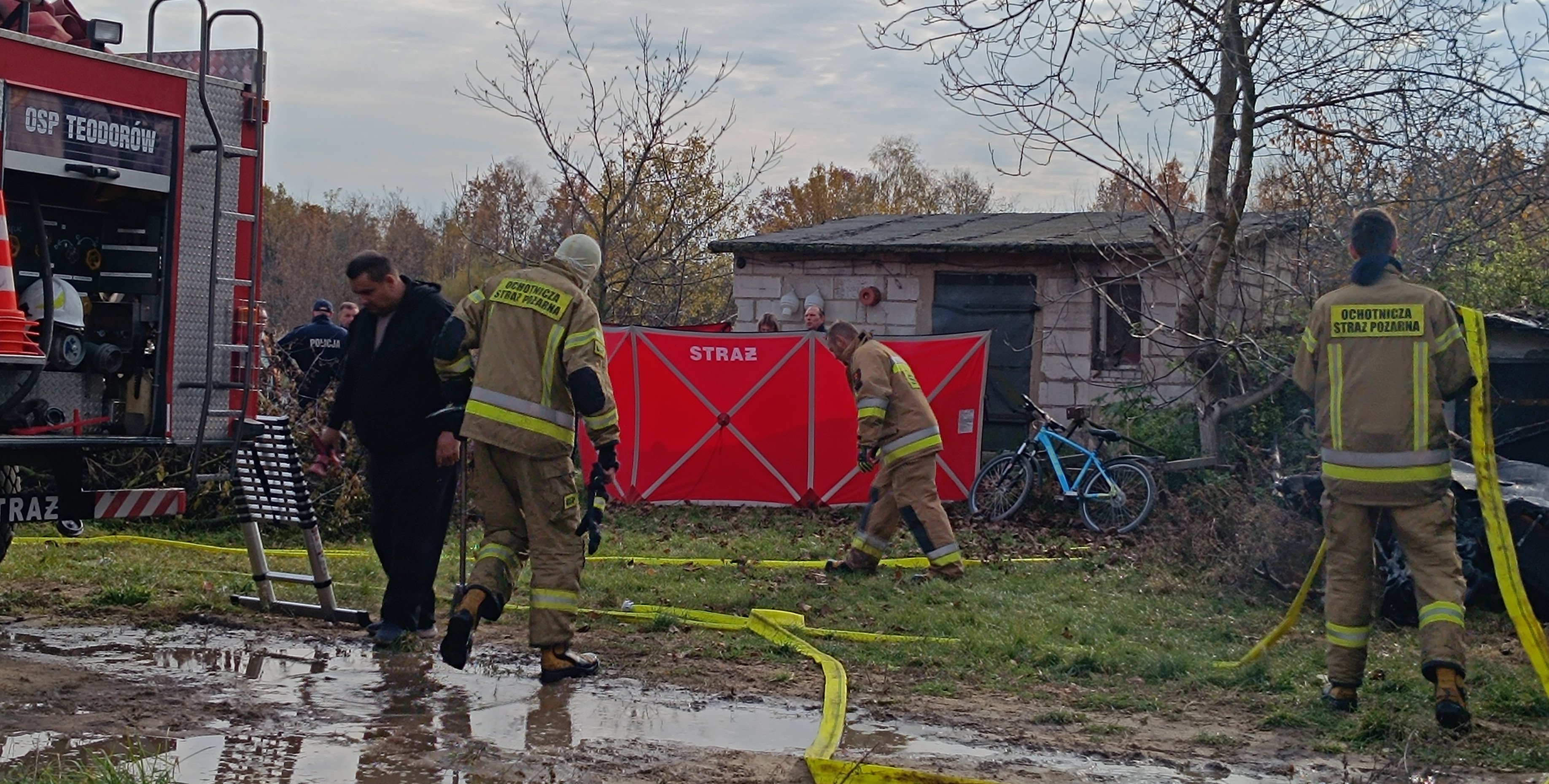 Tragiczny pożar domu w Teodorowie. Dziś sekcja zwłok 46-latka