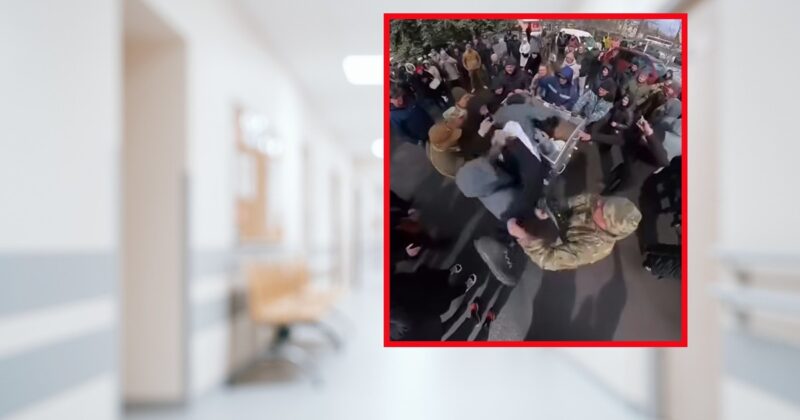 Szokujące sceny przed ukraińskim szpitalem. Tak potraktowano dyrektora