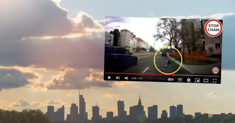 Kilkuletni chłopiec wjechał na ruchliwą ulicę na hulajnodze. „Cud od Boga”