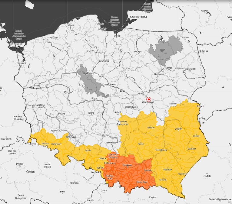 IMGW ostrzega przed podtopieniami. Możliwy pomarańczowy alert