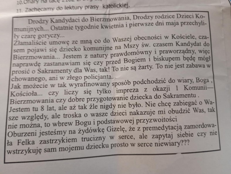 Proboszcz zaszokował przed komunią. „Czy nie wstrzykujesz dziecku prosto w serce niewiary?”
