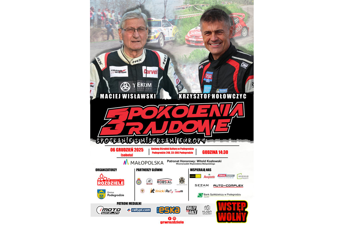 Trzy pokolenia rajdowe – najgorętsze rajdowe wydarzenie tej zimy już za chwilę