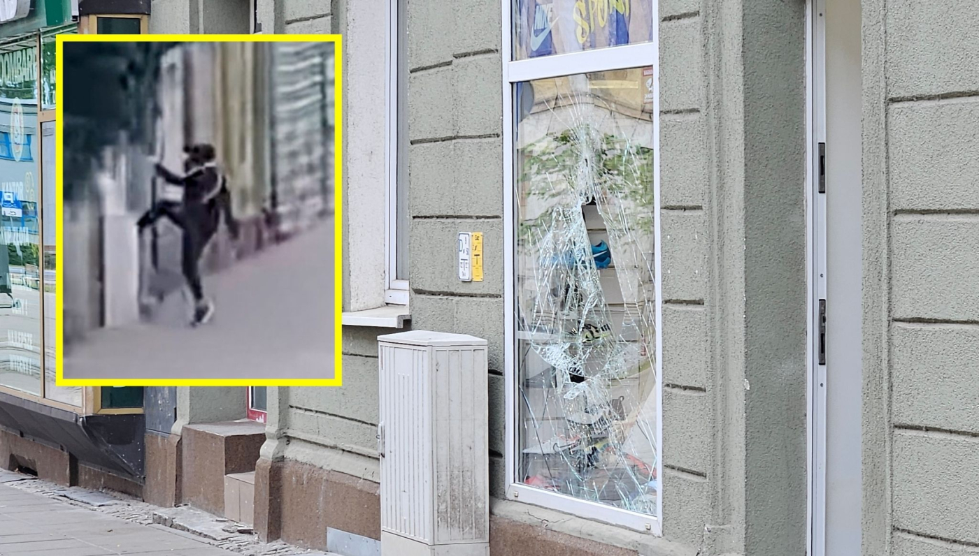 Kopniakiem wybił szybę i ukradł plecak, buty i czapki. Wszystko nagrała kamera