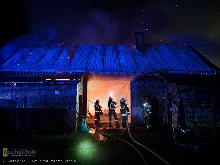 Pożar budynku gospodarczego w Jadownikach