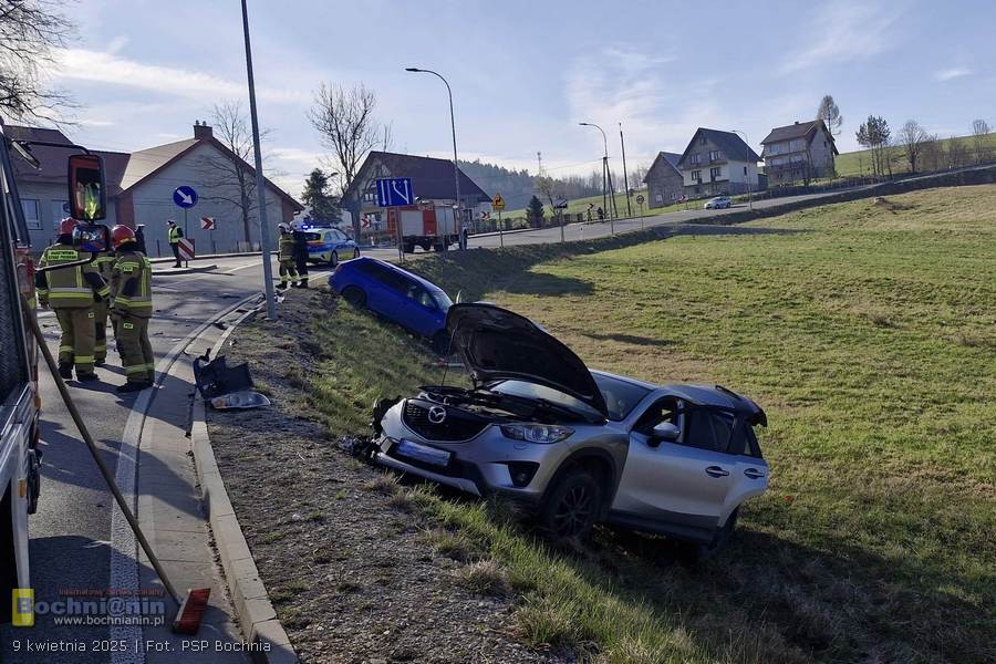 Kolizja dwóch aut w Rozdzielu. Na szczęście nikt nie ucierpiał
