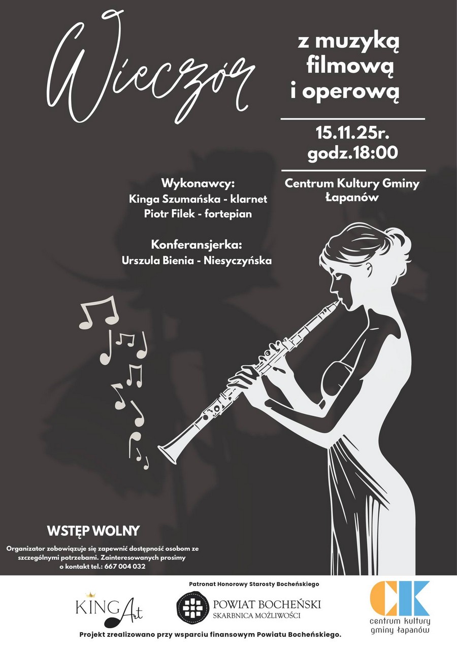 Łapanów. „Wieczór z muzyką filmową i operową” w Gminnym Centrum Kultury