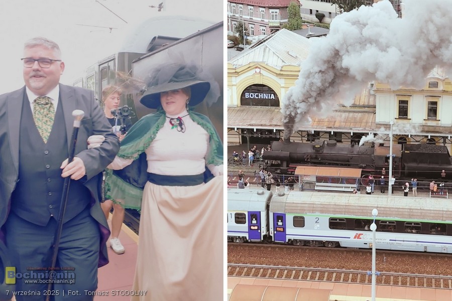 Zabytkowy parowóz wjechał na stację w Bochni! – ZDJĘCIA, WIDEO
