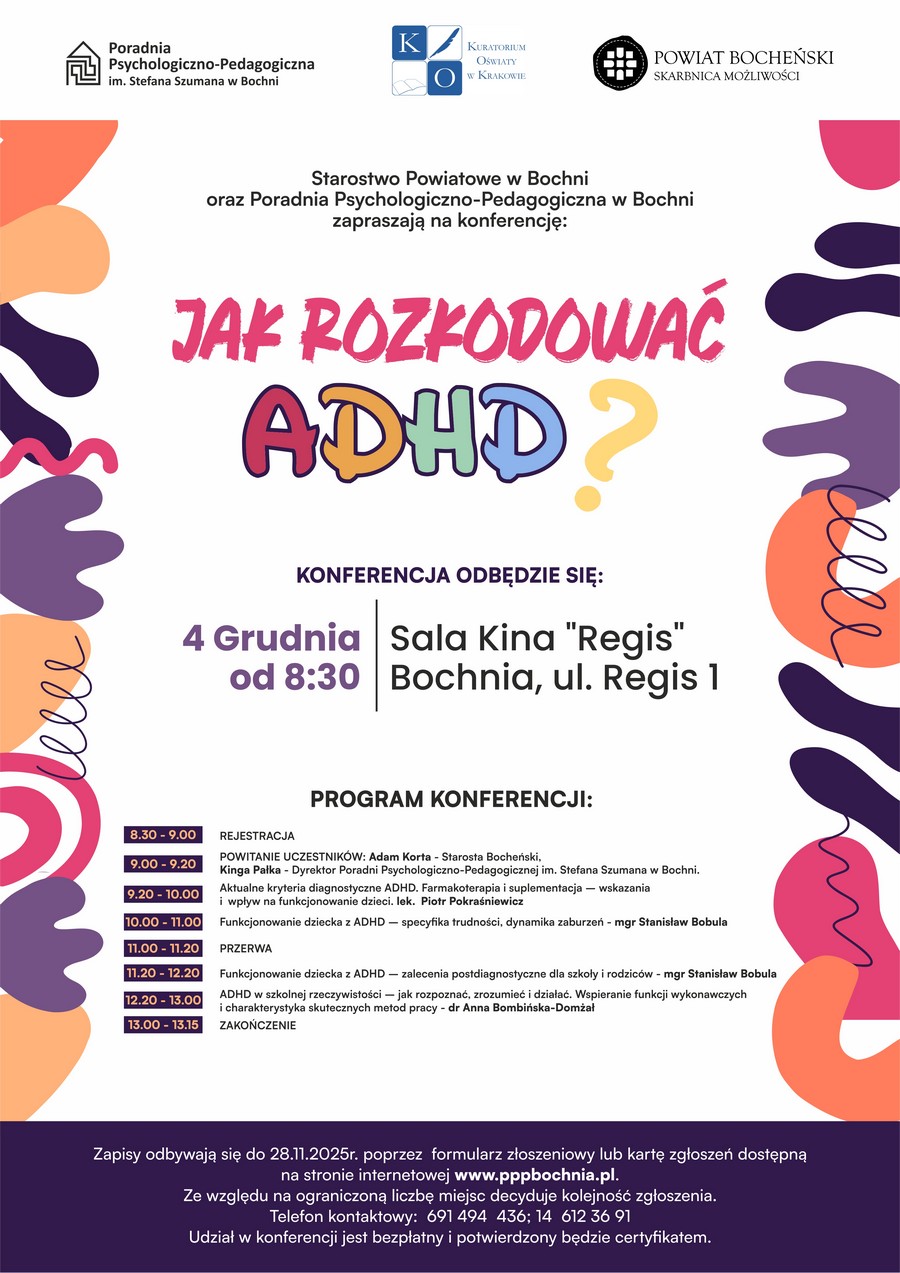 Konferencja „Jak rozkodować ADHD?” – realizowane są zapisy