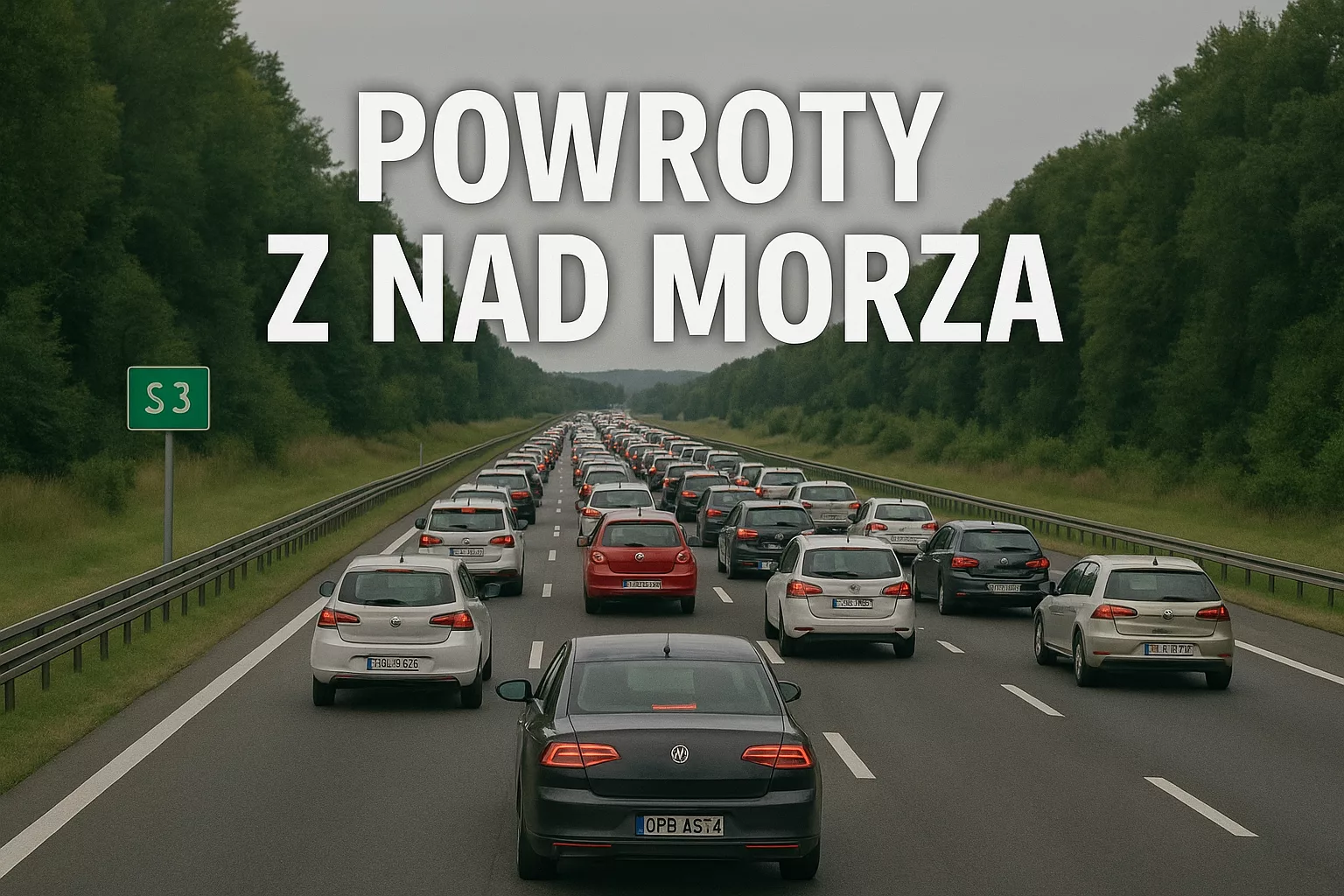 Gigantyczne korki na S3 – powroty znad morza paraliżują trasę