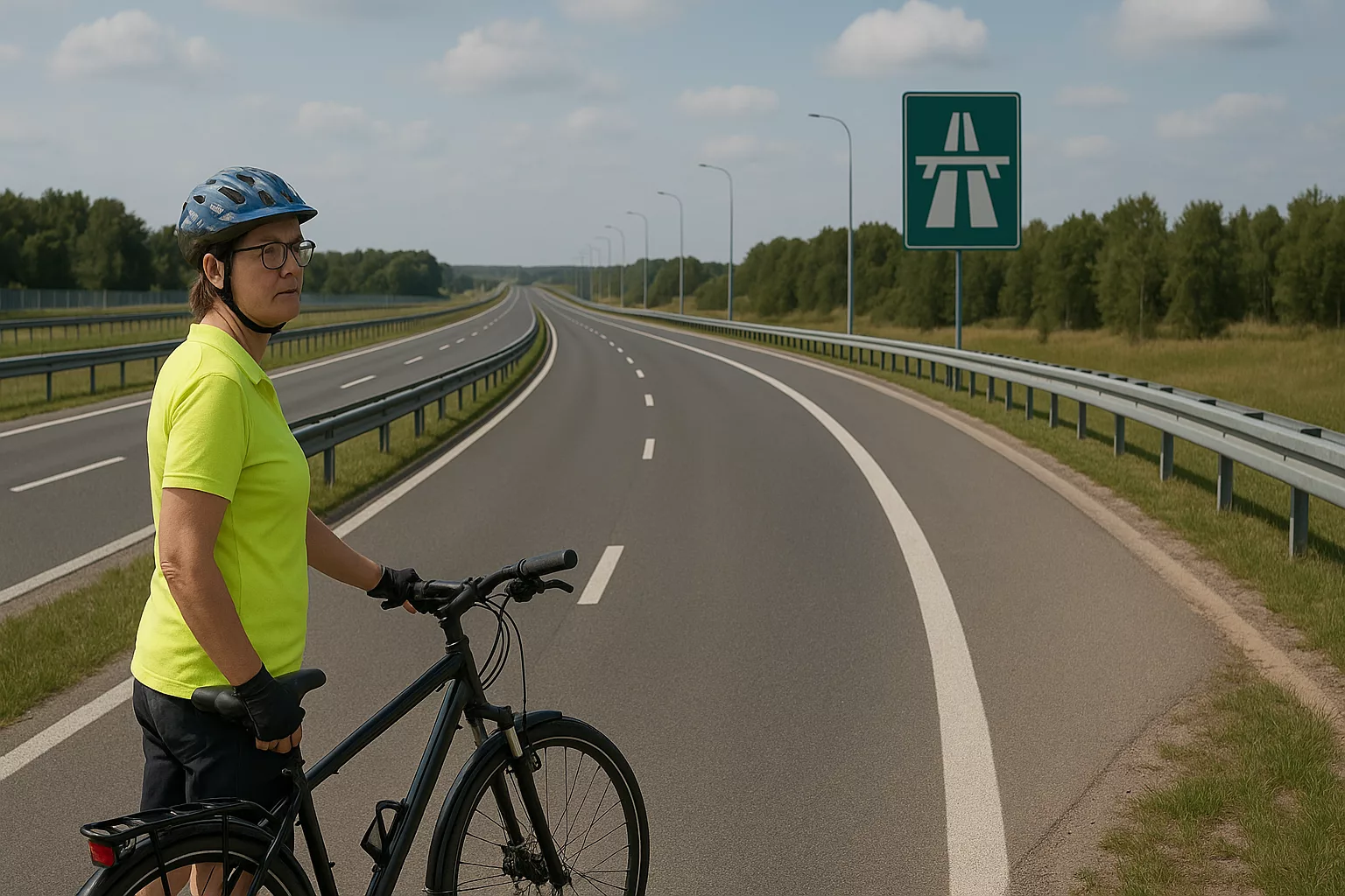 Pijana rowerzystka na S3