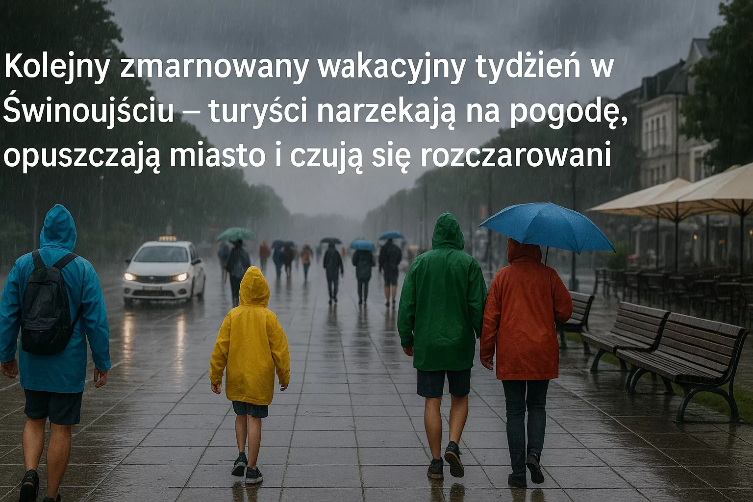 Kolejny zmarnowany wakacyjny tydzień w Świnoujściu – turyści narzekają na pogodę, opuszczają miasto i czują się rozczarowani