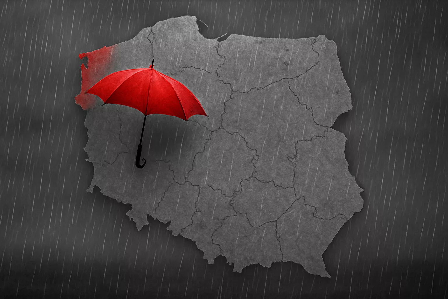 Silne opady deszczu z burzami w 10 powiatach woj. zachodniopomorskiego – IMGW wydał ostrzeżenie! Możliwe podtopienia i grad