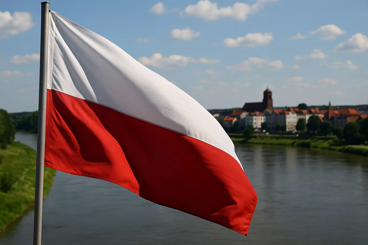 Niemiec znieważył polskie flagi na granicy