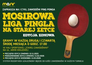 Od 12 listopada MOSiR zaprasza na I cykl zawodów ping ponga