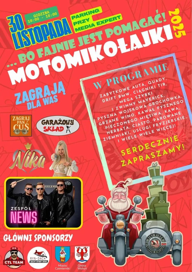 Motomikołajki 2025 pełne atrakcji. Bo fajnie jest pomagać!