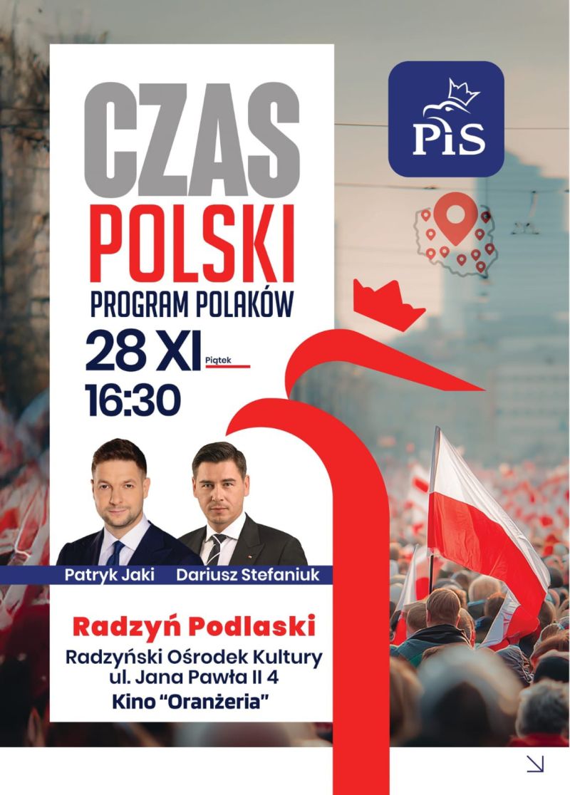 Patryk Jaki spotka się z mieszkańcami Radzynia i powiatu radzyńskiego