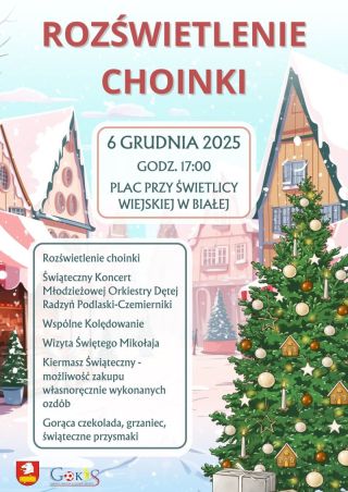 Uroczyste rozświetlenie choinki w Białej