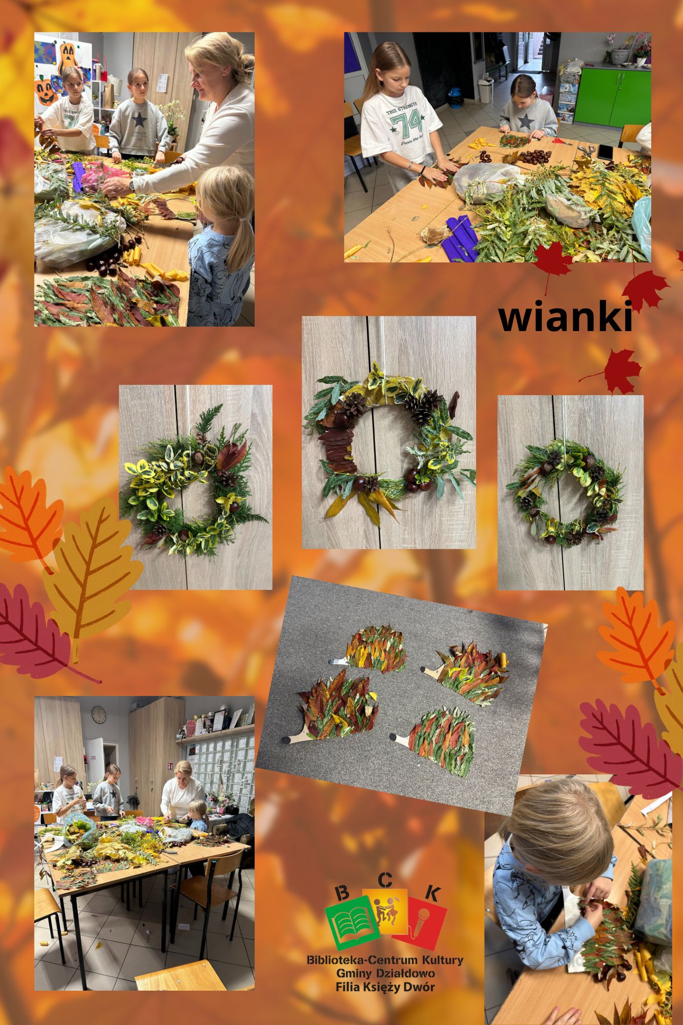 Jesienne zajęcia plastyczne w świetlicy w Księżym Dworze