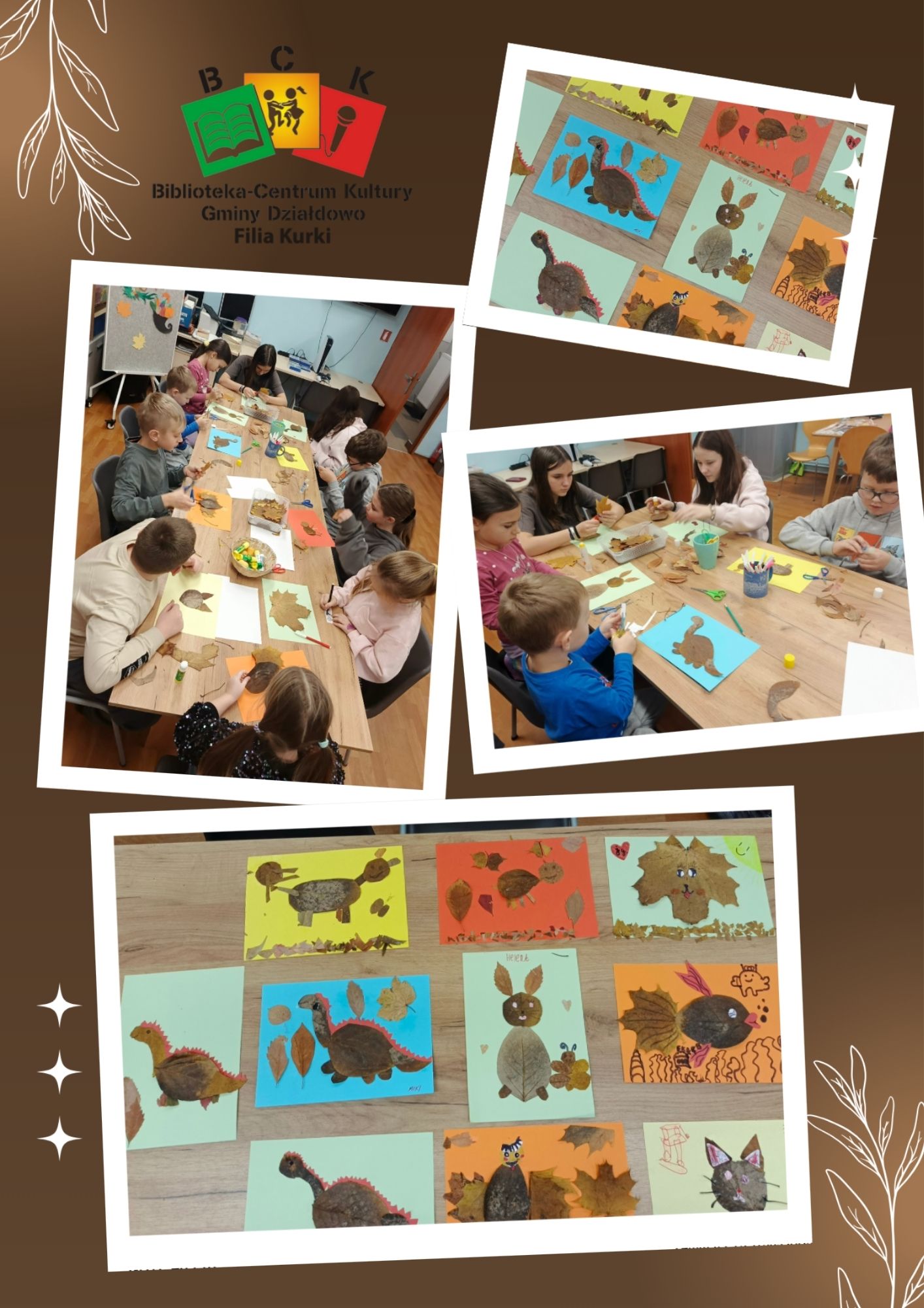 Jesienne zajęcia w bibliotece w Kurkach