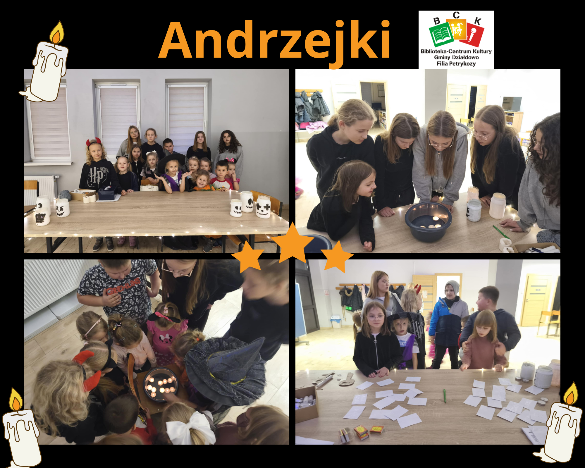 Andrzejki w bibliotece w Petrykozach